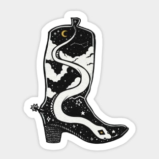 THERE'S A SNAKE IN MY BOOT Starry Snake Design Sticker